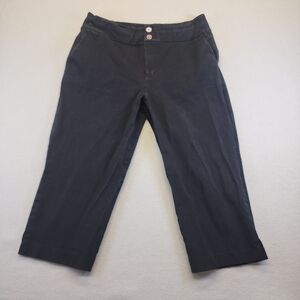 Lauren Ralph Lauren Black Cropped Capri Pants Stretch Cotton Chino Pockets Sz 10